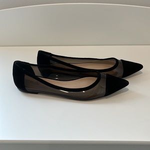 Botkier black vinyl and suede flats